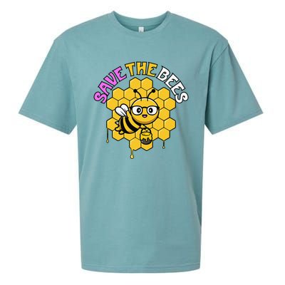 Save The Bees Earth Day Cute Environmental Climate Change Sueded Cloud Jersey T-Shirt