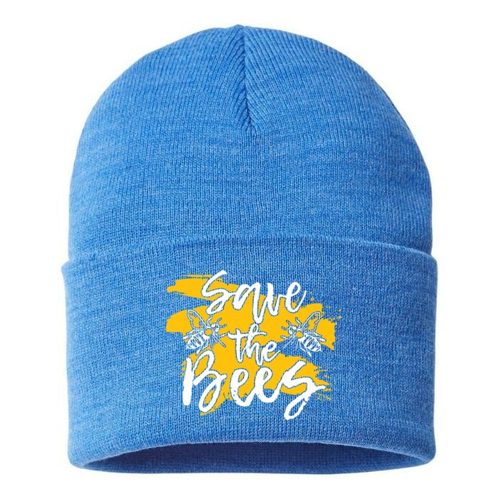 Save The Bees Bee Beekeeper Cute Gift Sustainable Knit Beanie