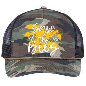 Save The Bees Bee Beekeeper Cute Gift Retro Rope Trucker Hat Cap