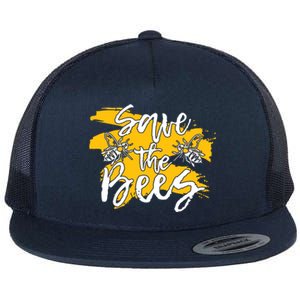 Save The Bees Bee Beekeeper Cute Gift Flat Bill Trucker Hat