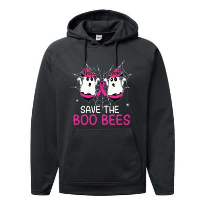 Save The Boobees Boo Bees Ribbon Breast Cancer Halloween Performance Fleece Hoodie