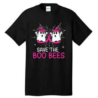 Save The Boobees Boo Bees Ribbon Breast Cancer Halloween Tall T-Shirt