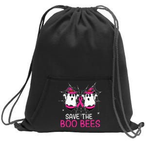 Save The Boobees Boo Bees Ribbon Breast Cancer Halloween Sweatshirt Cinch Pack Bag