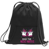 Save The Boobees Boo Bees Ribbon Breast Cancer Halloween Sweatshirt Cinch Pack Bag