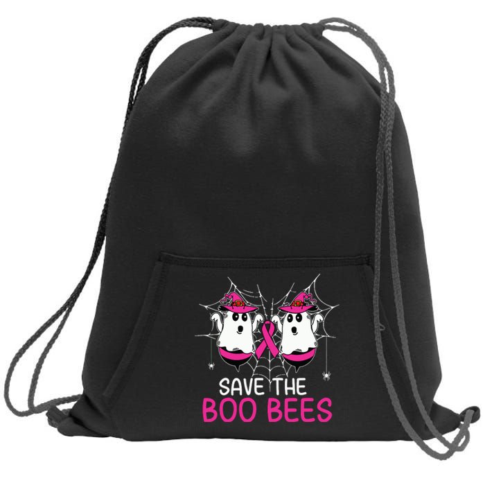 Save The Boobees Boo Bees Ribbon Breast Cancer Halloween Sweatshirt Cinch Pack Bag