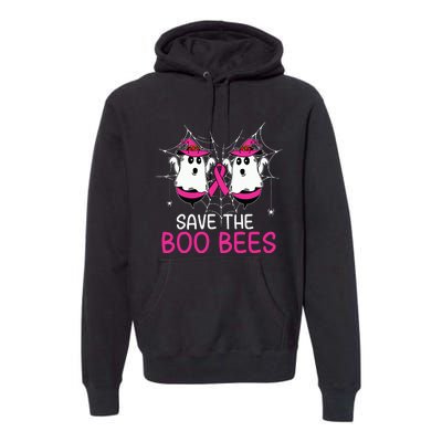 Save The Boobees Boo Bees Ribbon Breast Cancer Halloween Premium Hoodie