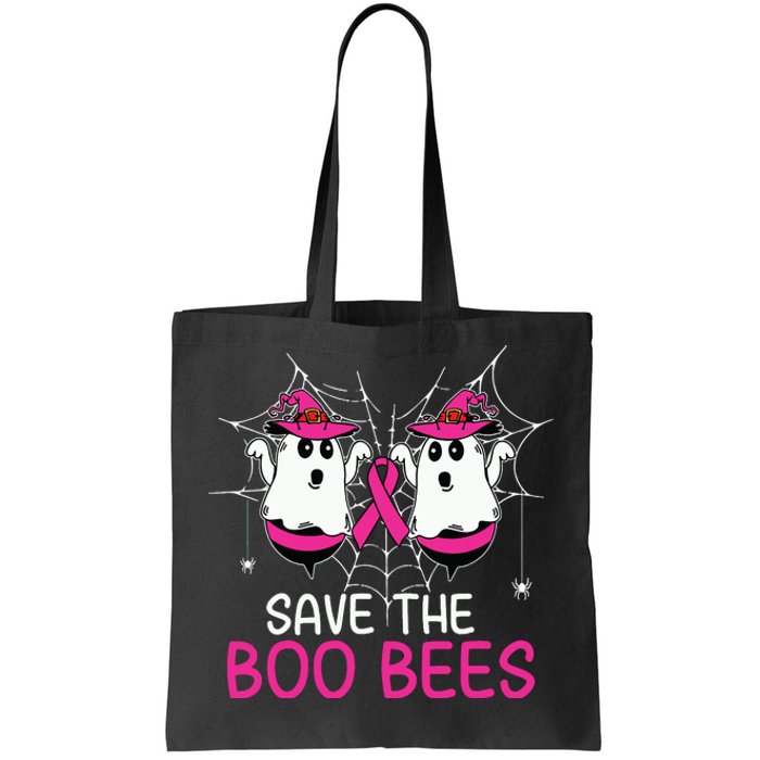 Save The Boobees Boo Bees Ribbon Breast Cancer Halloween Tote Bag