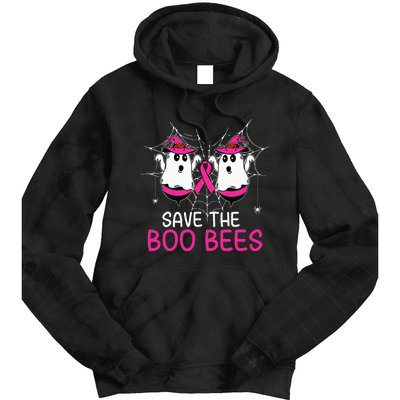 Save The Boobees Boo Bees Ribbon Breast Cancer Halloween Tie Dye Hoodie