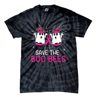 Save The Boobees Boo Bees Ribbon Breast Cancer Halloween Tie-Dye T-Shirt