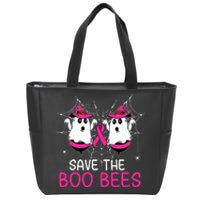 Save The Boobees Boo Bees Ribbon Breast Cancer Halloween Zip Tote Bag