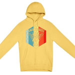 Save The Bees Or Die Retro Beekeeper Premium Pullover Hoodie