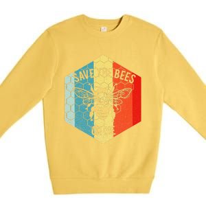 Save The Bees Or Die Retro Beekeeper Premium Crewneck Sweatshirt