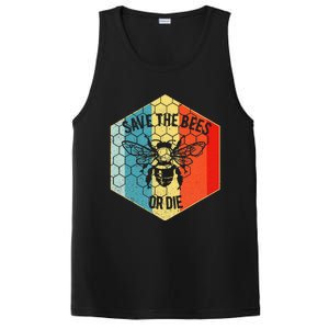 Save The Bees Or Die Retro Beekeeper PosiCharge Competitor Tank