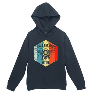 Save The Bees Or Die Retro Beekeeper Urban Pullover Hoodie