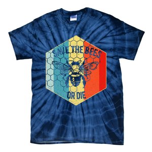 Save The Bees Or Die Retro Beekeeper Tie-Dye T-Shirt