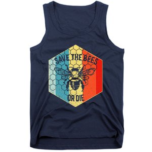 Save The Bees Or Die Retro Beekeeper Tank Top