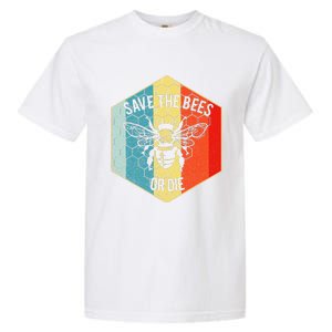 Save The Bees Or Die Retro Beekeeper Garment-Dyed Heavyweight T-Shirt