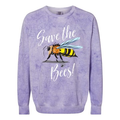 Save The Bees Beekeeper Gift Apiarist Bees Vintage Gift Colorblast Crewneck Sweatshirt