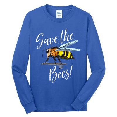 Save The Bees Beekeeper Gift Apiarist Bees Vintage Gift Tall Long Sleeve T-Shirt