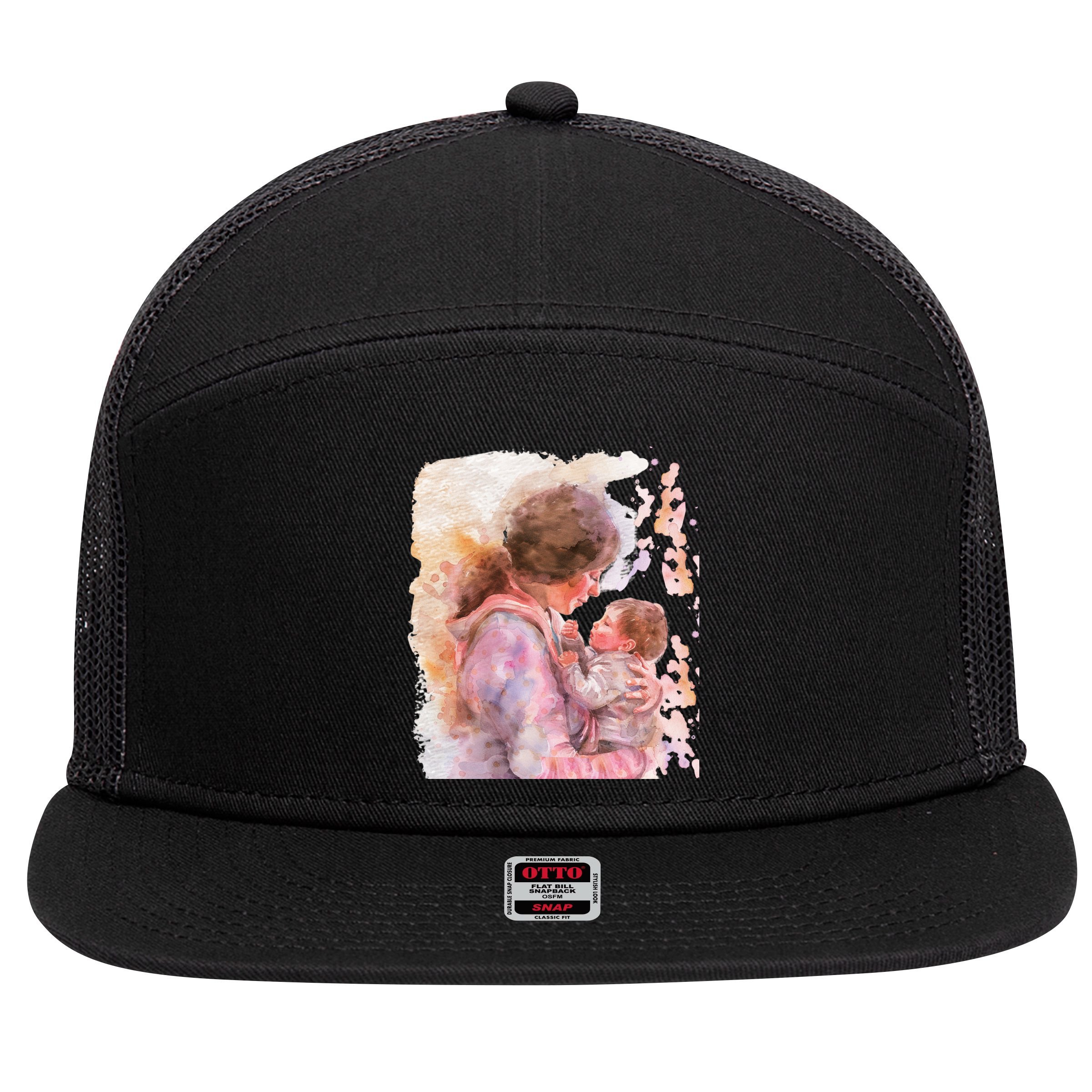 Soon To Be Mommy Est 2025 First Time Mom Mother's Day  7 Panel Mesh Trucker Snapback Hat