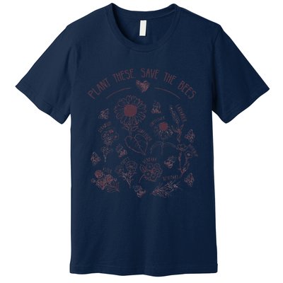 Save The Bees Plant Flowers Herbs Beekeepers Beekeeping Premium T-Shirt