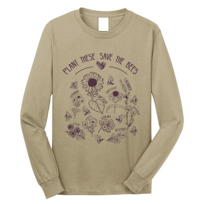 Save The Bees Plant Flowers Herbs Beekeepers Beekeeping Long Sleeve Shirt