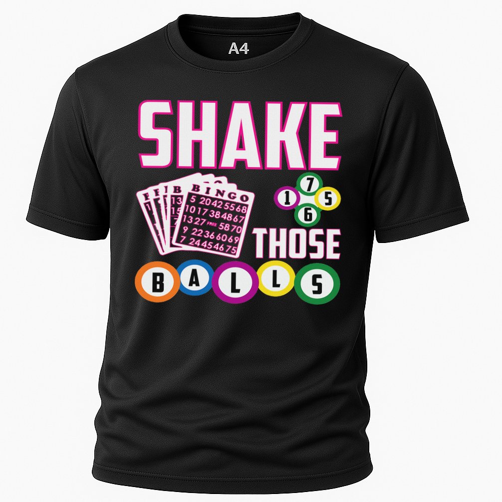 Shake Those Balls Funny Bingo Cooling Performance Crew T-Shirt