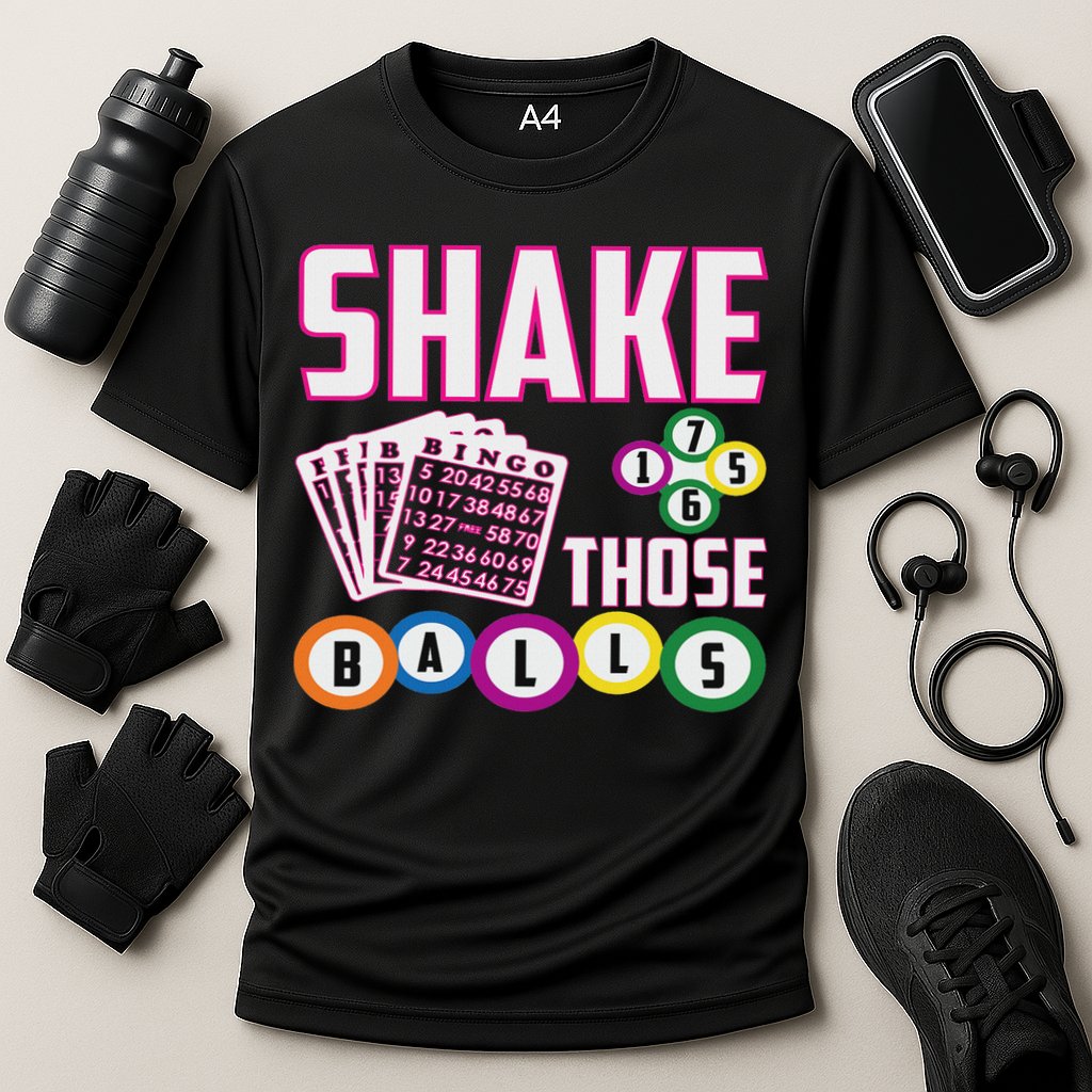 Shake Those Balls Funny Bingo Cooling Performance Crew T-Shirt