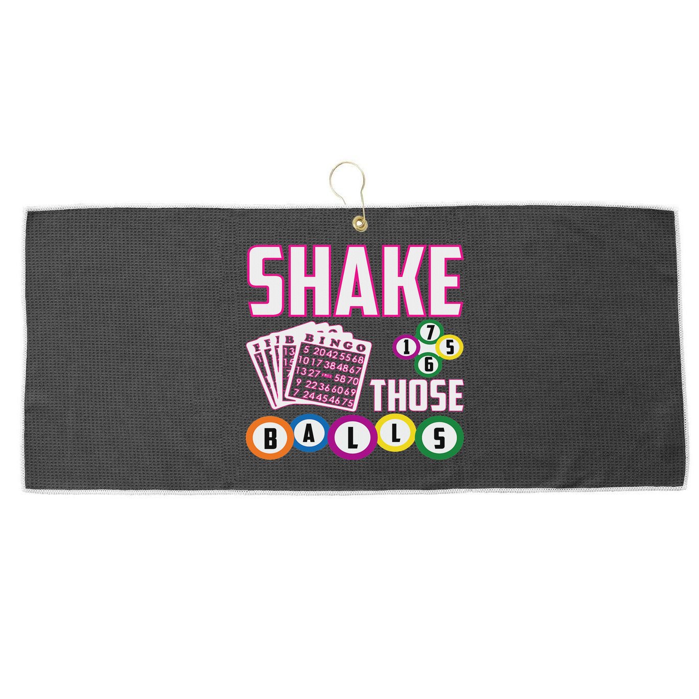 Shake Those Balls Funny Bingo Large Microfiber Waffle Golf Towel