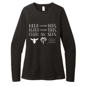 Save The Bees Plant Trees Clean Seas Earth Day Womens CVC Long Sleeve Shirt