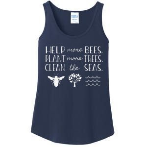 Save The Bees Plant Trees Clean Seas Earth Day Ladies Essential Tank