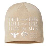 Save The Bees Plant Trees Clean Seas Earth Day Sustainable Beanie