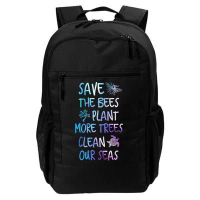 Save The Bees Plant More Trees Clean Our Seas Earth Gift Backpack
