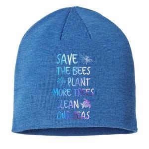 Save The Bees Plant More Trees Clean Our Seas Earth Gift Sustainable Beanie