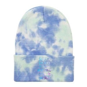 Save The Bees Plant More Trees Clean Our Seas Earth Gift Tie Dye 12in Knit Beanie