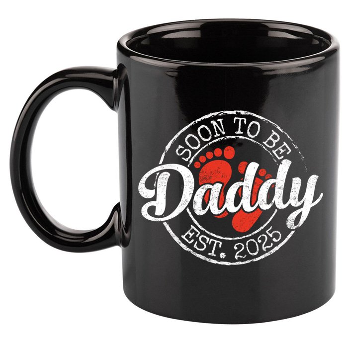 Soon To Be Daddy Est 2025 1st Time Dad Gifts Promoted To Dad  11oz C Handle Ceramic Mug