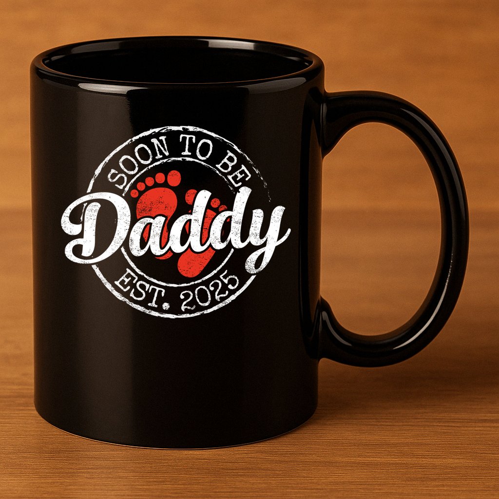 Soon To Be Daddy Est 2025 1st Time Dad Gifts Promoted To Dad  11oz C Handle Ceramic Mug