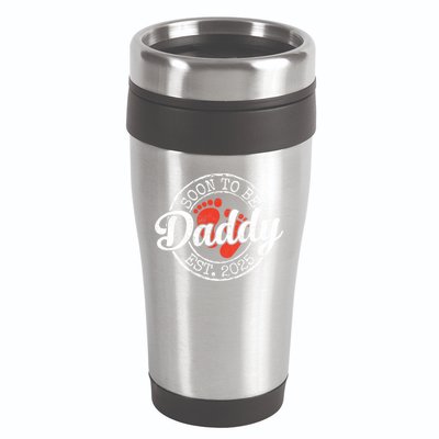 Soon To Be Daddy Est 2025 1st Time Dad Gifts Promoted To Dad  16oz Travel Tumbler