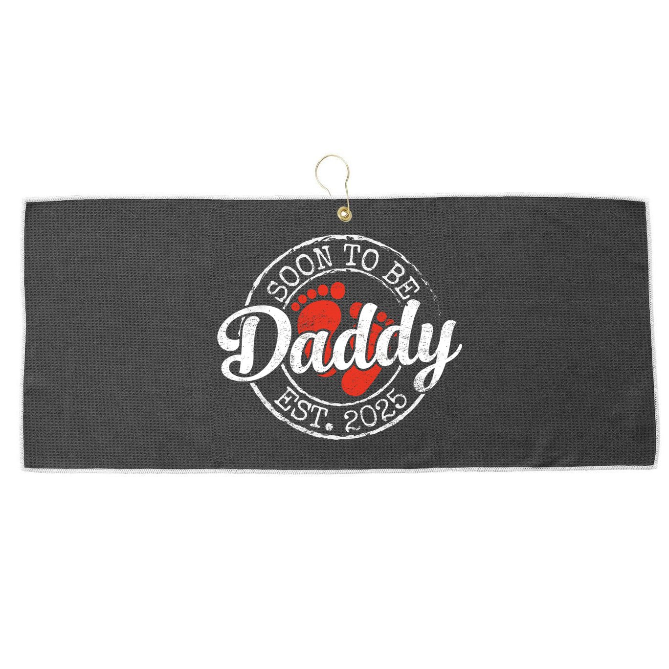 Soon To Be Daddy Est 2025 1st Time Dad Gifts Promoted To Dad  Large Microfiber Waffle Golf Towel