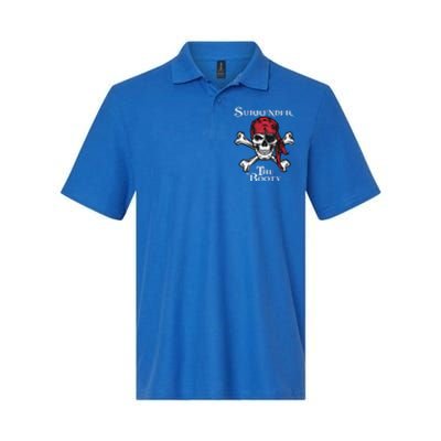 Surrender The Booty Funny Pirate Festival Softstyle Adult Sport Polo