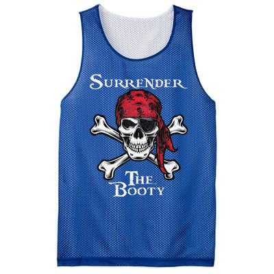 Surrender The Booty Funny Pirate Festival Mesh Reversible Basketball Jersey Tank