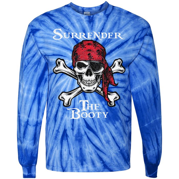 Surrender The Booty Funny Pirate Festival Tie-Dye Long Sleeve Shirt