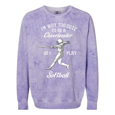 Softball Team Cool Gift Baseball Player Batter Gift Colorblast Crewneck Sweatshirt