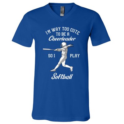 Softball Team Cool Gift Baseball Player Batter Gift V-Neck T-Shirt