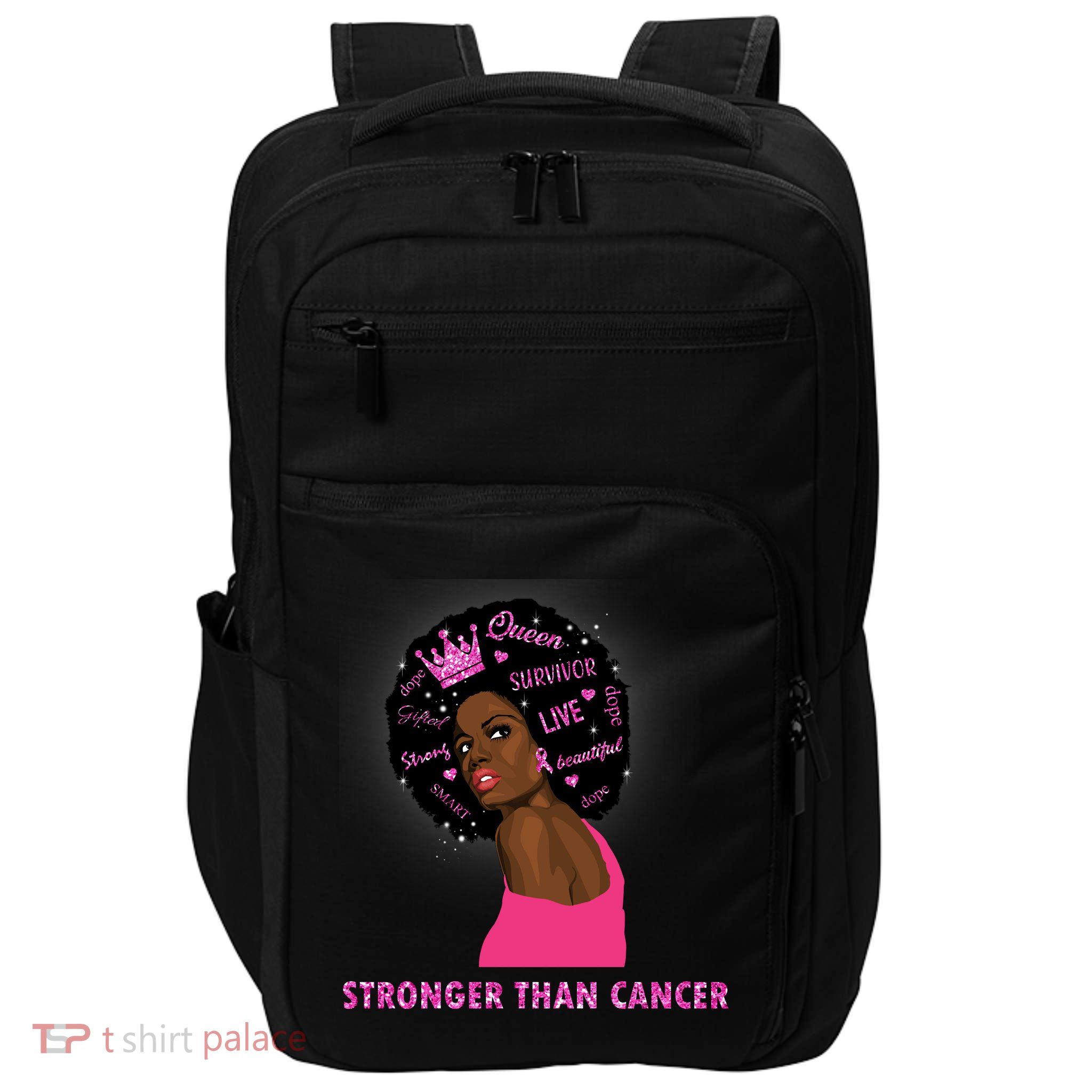 Stronger Than Cancer African American Woman Impact Tech Backpack