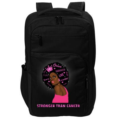 Stronger Than Cancer African American Woman Impact Tech Backpack