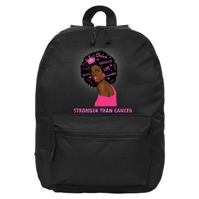 Stronger Than Cancer African American Woman 16 in Basic Backpack