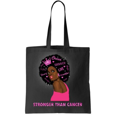 Stronger Than Cancer African American Woman Tote Bag