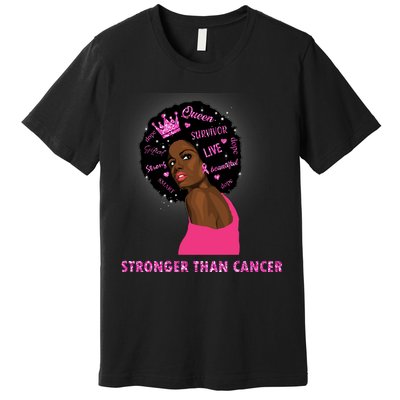 Stronger Than Cancer African American Woman Premium T-Shirt