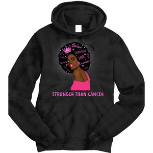 Stronger Than Cancer African American Woman Tie Dye Hoodie